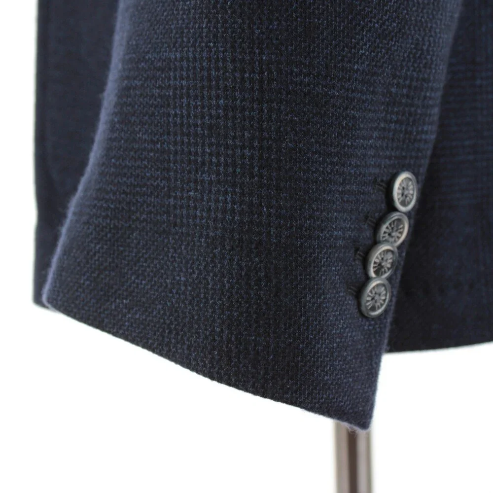 Fedeli NWT Cotton / Cashmere Blend Sport Coat Size 56 (46 US) In Blue Plaid